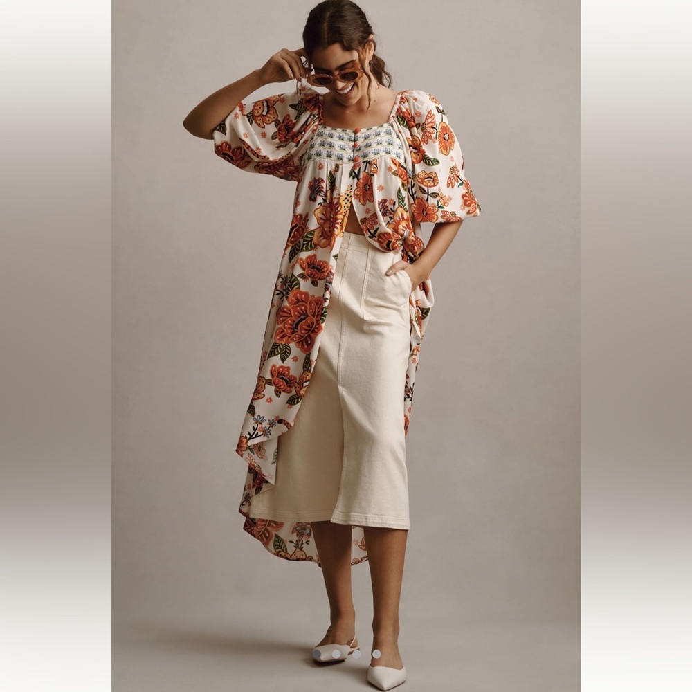 Pilcro denim midi skirt